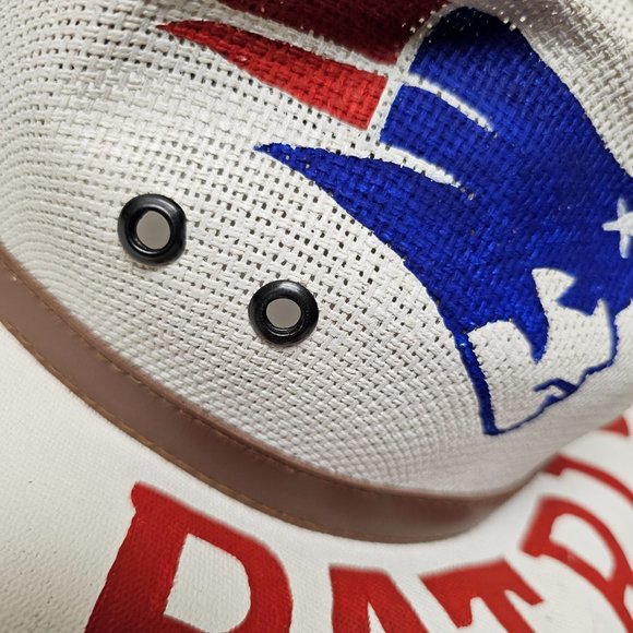 New England PATRIOTS Hard Straw Hat Fan Nicol Hats Football Team Boston Logo M - Picture 15 of 16